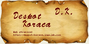 Despot Koraca vizit kartica